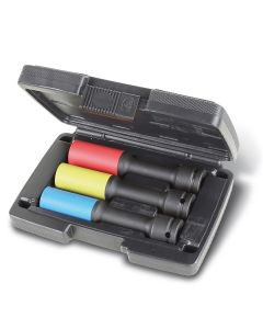 Set of 3 Impact Sockets for Wheel Nuts, Long Series