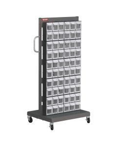 Mobile Parts Cart - Flip Out Bin, 60 Bins