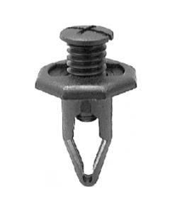 Black Nylon Push - Type Retainer for Honda, Fits 10mm Hole, Head Diameter: 20mm, Stem Length: 24mm