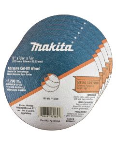 Makita 5" x 7/8" x 3/64" Super Thin Cut Off Wheel, Metal, 25/pk