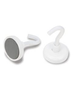 2 Pc. White Enamel Magnetic Hook