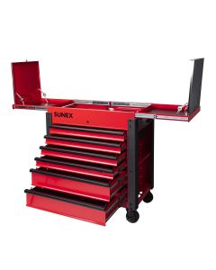 Sunex Tools 6-Drawer Slide Top Service Cart, Red