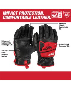 Impact Cut Level 5 Goatskin Leather Gloves, Large