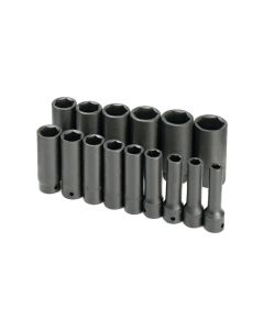 15 Piece 1/2" Drive 6 Point SAE Deep Impact Socket Set