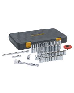 51 Piece 1/4" Drive SAE/Metric 6 Point Standard and Deep Socket Set