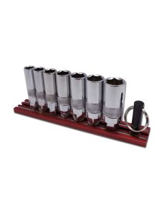VIM Tools 7-Piece Dual Drive Fractional SAE Deep Chrome Sockets Set