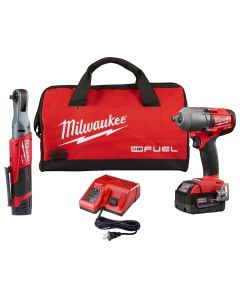 M12 FUEL 3/8" Ratchet / M18 1/2" Midtorque w/ (2) Batteries Kit
