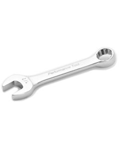 Stubby Chrome Combination Wrench, 1/2", with 12 Point Box End, Fully Polished, 4-1/4" Long