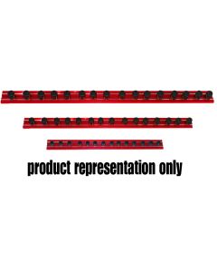 VIM Tools 12 in. Red Magrail TL Magnetic Socket Holder w/ 12 - 1/2 in. Studs