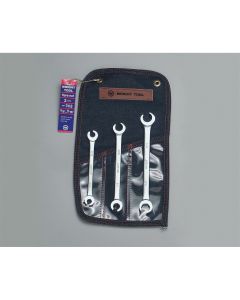 Flare Nut Wrench 3 Piece Set - 6-Point Satin 3/8" - 11/16"