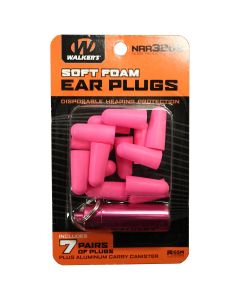 7 Pairs Pink Foam Plug w/ Pink Aluminum Carry Case