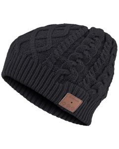 Bluetooth Cable Knit Beanie - Black
