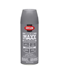 Krylon Covermaxx Paint+Primer; Matte Deep Gray; 12 oz. Aerosol