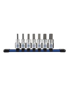 Sunex Tools 7-Piece 3/8 in. Drive Chrome Hex Bit Socket Rail, Metric