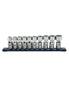 Sunex Tools 10-Piece 3/8 in. Drive Universal Socket Set- mm 6-Point Rail