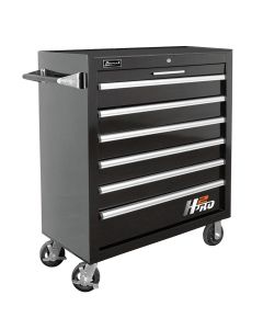 Homak Mfg. 36 in. H2Pro Series 6 Drawer Roller Cabinet, Black