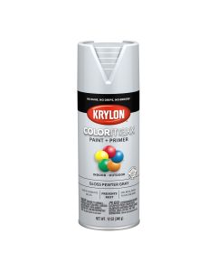 Krylon COLORmaxx Paint + Primer, Gloss Pewter Gray