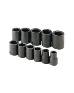 11 Piece 1/2" Drive 6 Point SAE Impact Socket Set