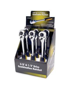 6PC Dual-headed 3/8" & 1/2" Dr. Std Ratchet Display