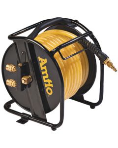 Manual Hose Reel, 3/8" x 75' Hose, 200 PSI, with All Steel Construction, Spring Tension Brake
