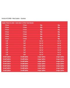 Red Labels for Socket / Socket Labels