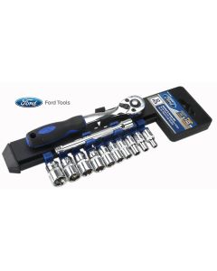 Ford Tools 1/4" Drive Metric Ratchet and Socket 12-Piece Set