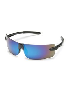 Safety Glasses, Odyssey, Clear Mirror Lens, Black Frame, SoftFlex Nosepiece, PolySquare Design