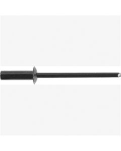 Alum Blk Closed End Rivet Lugg Rack Frd, Hole: 1/8", Panel/grip: 3/16-1/4", Flange: 7/32", Qty: 1