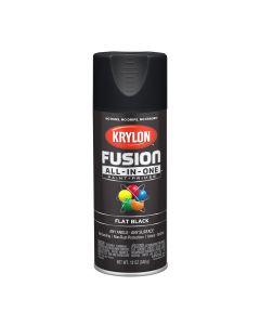 Krylon Fusion ALL-IN-ONE PAINT+PRIMER Flat Black; 12 oz. Aerosol