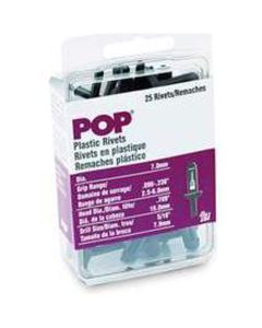 PLASTIC RIVETS 6.6MM 25