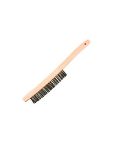 Wood Handle Wire Scratch Carbon Steel Brush, 3 x 19 Row