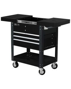 Homak Mfg. 35 in. Pro Series 4-Drawer Slide-Top Service Cart, Black