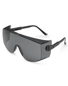 Safety Glasses, Coveralls, Gray Single Piece Lens with Sideshields, Wear Over Glasses