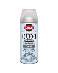 Krylon Covermaxx Paint+Primer; Flat Crystal Clear Acrylic; 12 oz. Aerosol