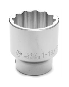 Chrome Socket, 3/4 Drive, 1-13/16", 12 Point, Shallow