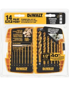 Drill Bit Set, Titanium, 14 Piece