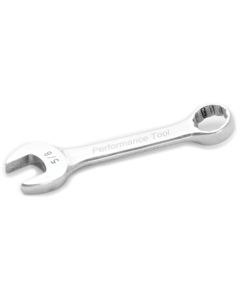 Stubby Chrome Combination Wrench, 5/8", with 12 Point Box End, Fully Polished, 4-13/16" Long