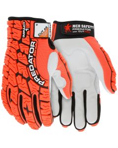 Predator Mechanics Gloves Cowskin leather palm with D3O padding Tire tread pattern TPR on Spandex back HyperMax cut resistant palm liner
