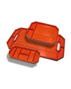 Grypmat 3-Pack Flexible Non-slip Tool Trays, Bright Orange (Small/Med/Large)