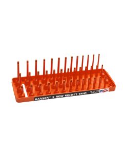 1/4" Metric 3-Row Socket Tray, Orange