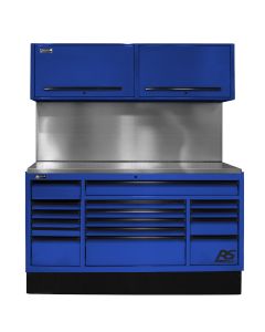 72 in. CTS Centralized Tool Storage with Solid Back Splash Set, Blue