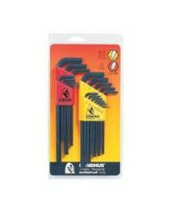 Hex Key Set, Long, 15 Piece, 5/64-3/4"