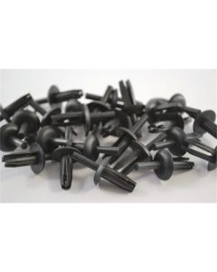Black Nylon Fender Shield Retainer, Head Diameter 19/32" (Bag of 100)