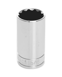 Chrome Socket, 3/8" Drive, 15/16", 12 Point, Deep