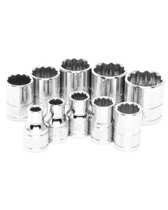 10 Pc 3/8'' Dr 12pt SAE Skt Se