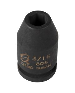 1/4" Drive 6 Point Standard Impact Socket 3/16"