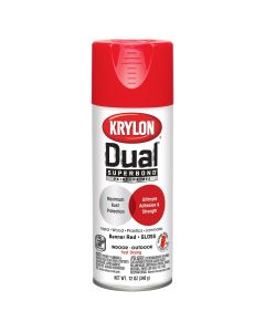 Krylon Dual Superbond Paint+Primer; Gloss Banner Red; 12 oz. Aerosol