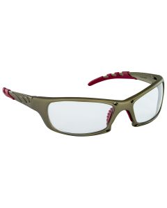 GTR Safety Glasses w/ Clear Lens and Gold Frame In Polybag