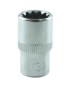 11/32" x 1/4" Drive Chrome Spline Socket (EA)