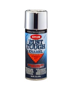 Krylon Rust Tough Enamel Paint, Silver Metallic, 12 oz Can, One Coat Coverage, Low Odor